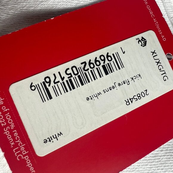 Spanx Jeans Women's Extra Large Pull On Kick Flare High Rise White Stretch Denim - Picture 5 of 16